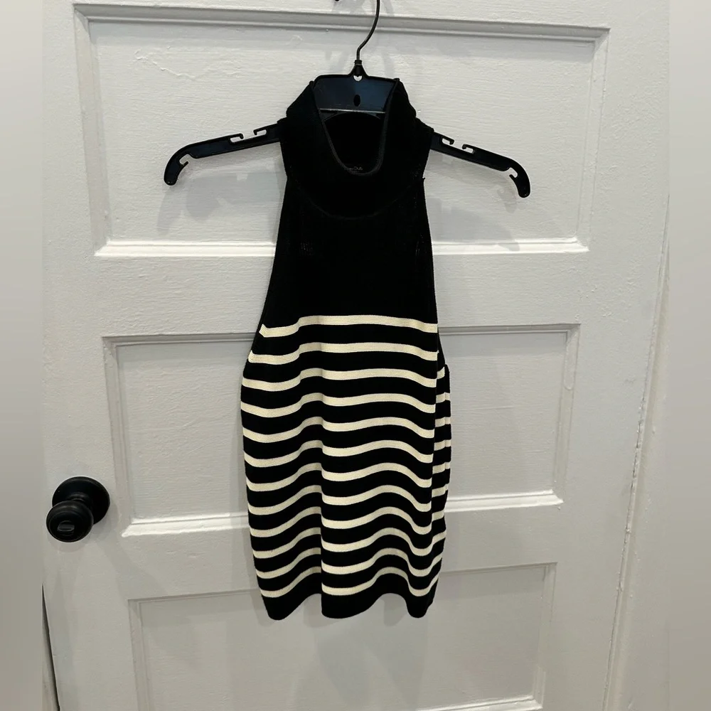 Massimo Dutti Striped Halter Neck Knit Top - Picture 4 of 6